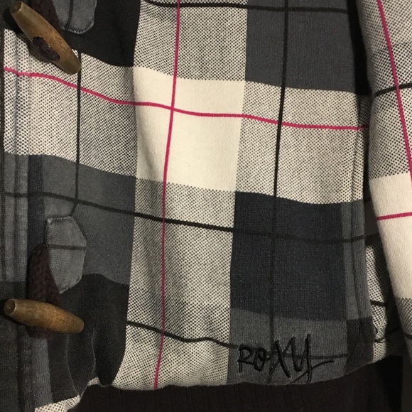 ROXY plaid jacket with faux fur hood - Picture 3 of 7
